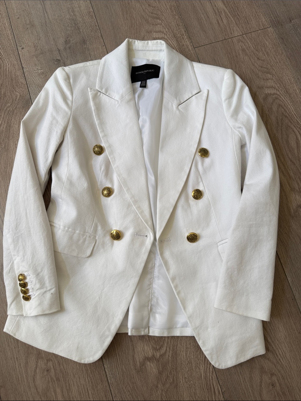 New Banana Republic White Captain Blazer